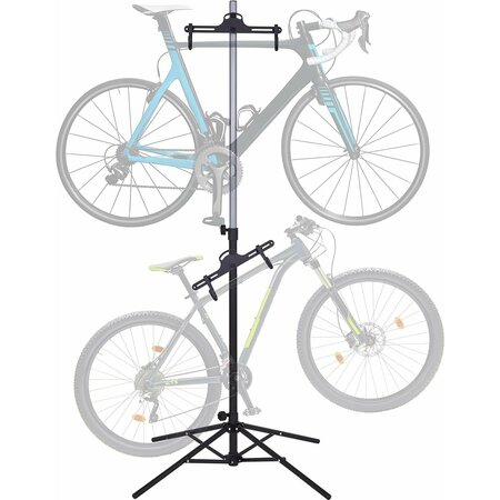 RAXGO Garage Bike Rack, Freestanding 2 Bicycle Storage with Adjustable Hooks RGFSBR2